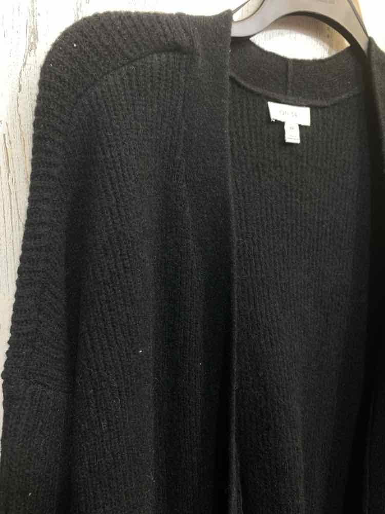 NWT ON 34TH Size XXL Tops Black RIB KNIT LONG SLEEVES OPEN DRAPE LONG Cardigan