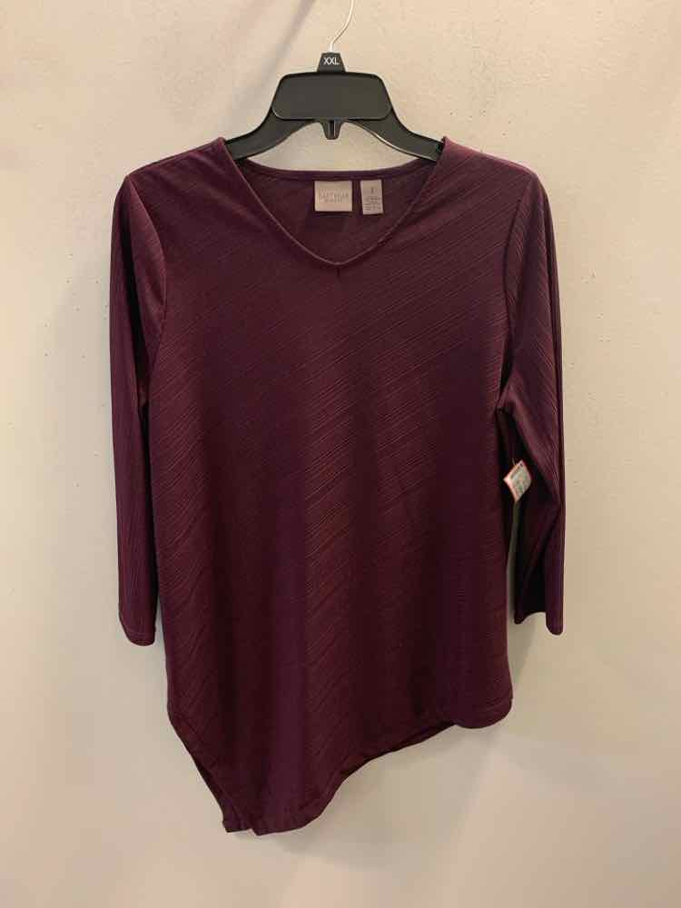 CHICOS Tops Size 1 Plum 3/4 LENGTH TOP