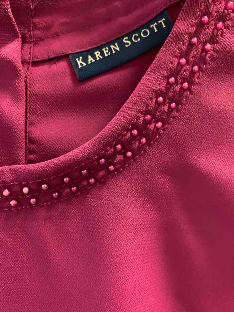 KAREN SCOTT Tops Size L MAGENTA TOP