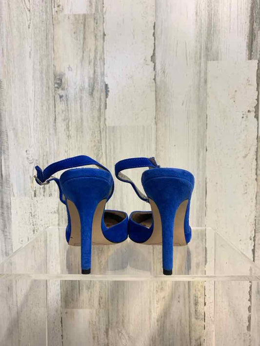 PRE-OWNED SAM EDELMAN SHOES Shoe Size 8.5 Royal Blue Suede Solid HEEL Shoes/ROYA