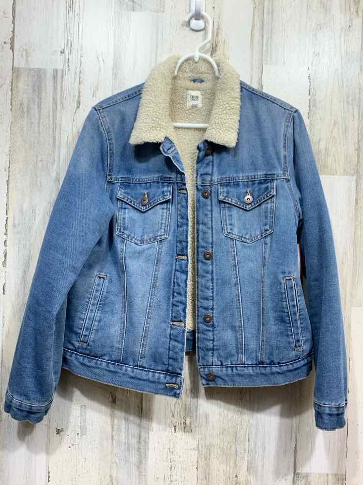 PRE-OWNED TRUE CRAFT/SHERPA LINED DENIM BUTTON UP JACKET