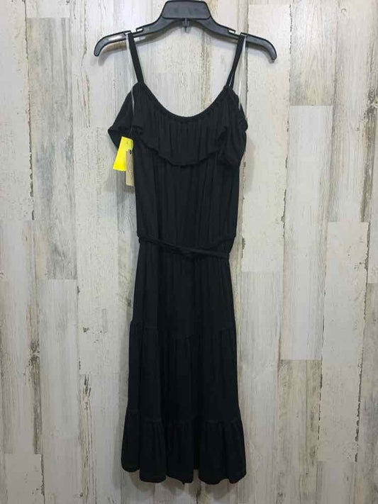 NWT ST JOHN'S BAY Dresses and Skirts Size L Black Solid TIERED Dress/BLACK TIER