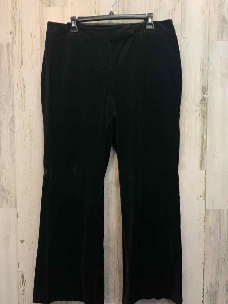 Size 14 LOFT BOTTOMS Black Velour STRAIGHT Pants