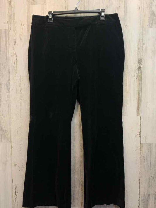 Size 14 LOFT BOTTOMS Black Velour STRAIGHT Pants