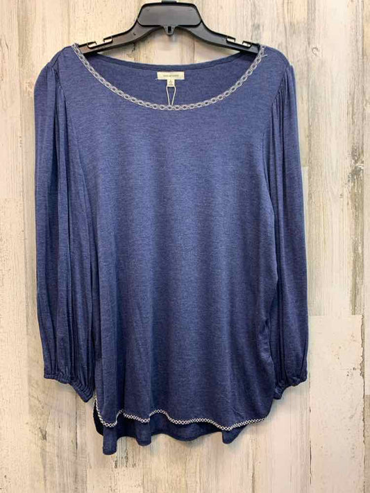 NWT MAX STUDIO Tops Size L HEATHER BLUE LONG SLEEVES TOP