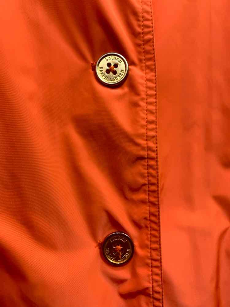 PRE-OWNED Ralph Lauren JACKETS / COATS Size M Orange NYLON RAIN JACKET Raincoat/