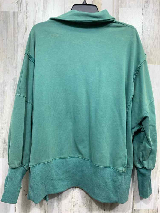 PRE-OWNED PEACH LOVE Size S Tops Green LONG SLEEVES V NECK PULL OVER