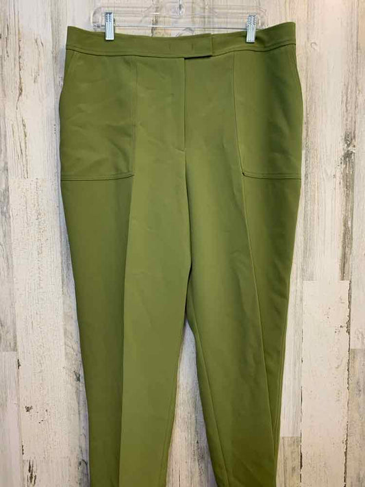 PRE-OWNED Size 14 ANNE KLEIN BOTTOMS Olive Solid PANTS Pants/OLIVE COLORED PANTS