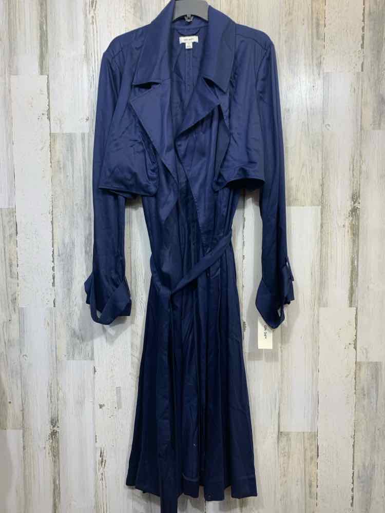 NWT ON 34TH Size XL JACKETS / COATS Navy LONG SLEEVES FLAP TRENCH COAT