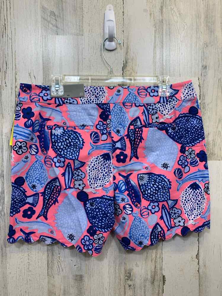 NWT Size 10 TALBOTS BOTTOMS NEON PINK/BLUE FISH SHORTS Shorts/FISH PATTERN SHORT