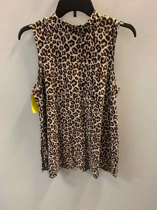 PINK ROSE Tops Size XL TAN/BRN/BLK LEOPARD TOP