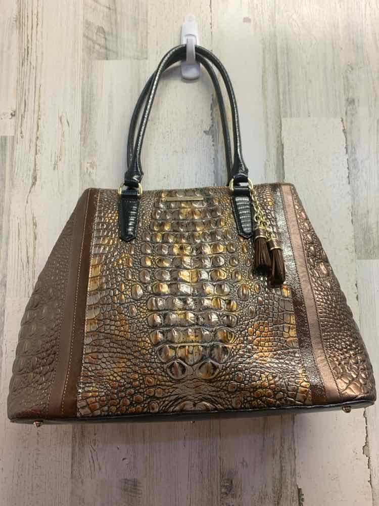 PRE-OWNED brahmin GOLD/BRN Size Medium Handbag