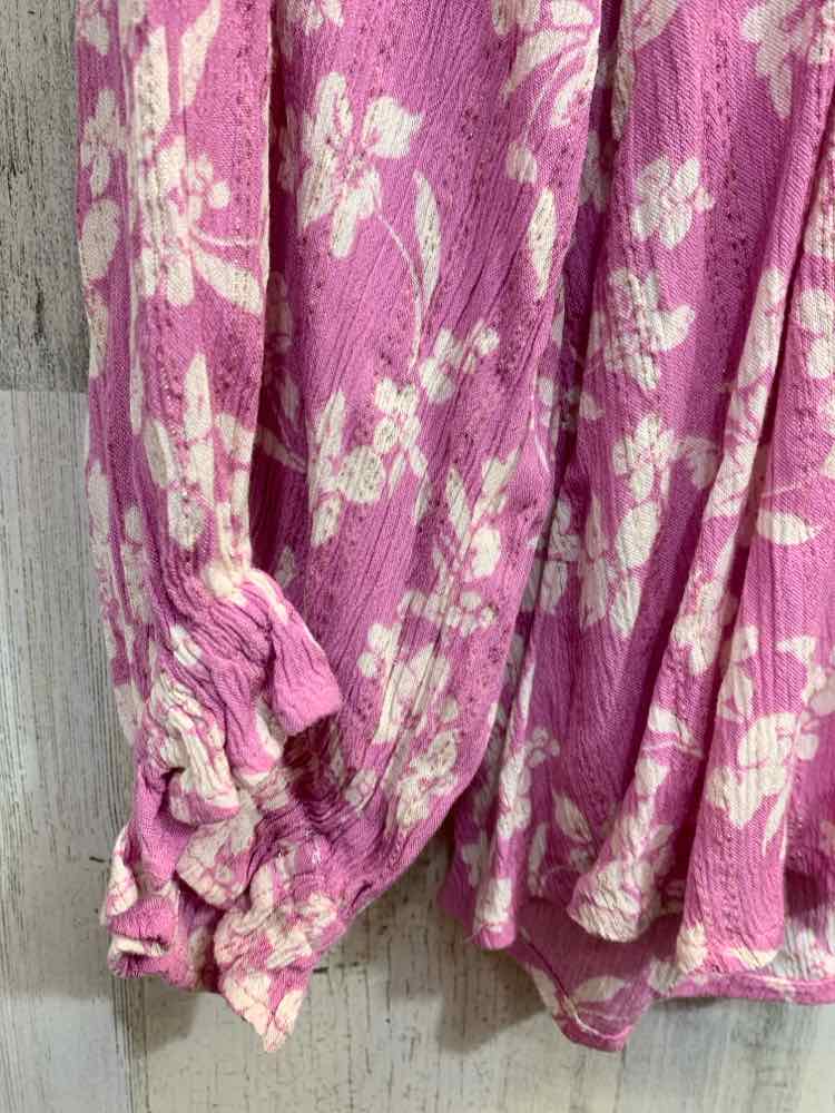 NWT STYLE & CO Tops Size 3X PNK/WHT Floral 3/4 SLEEVE Blouse
