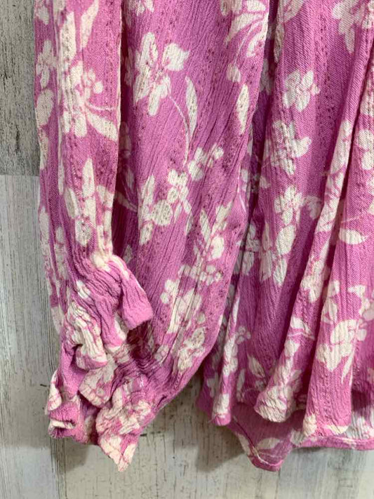 NWT STYLE & CO Tops Size 3X PNK/WHT Floral 3/4 SLEEVE Blouse