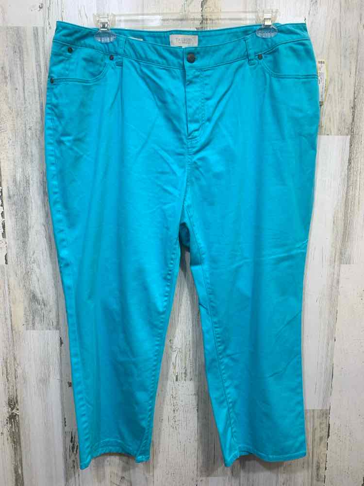 PRE-OWNED Size 18W TALBOTS BOTTOMS Teal Solid CAPRI Pants/TEAL CAPRI'S