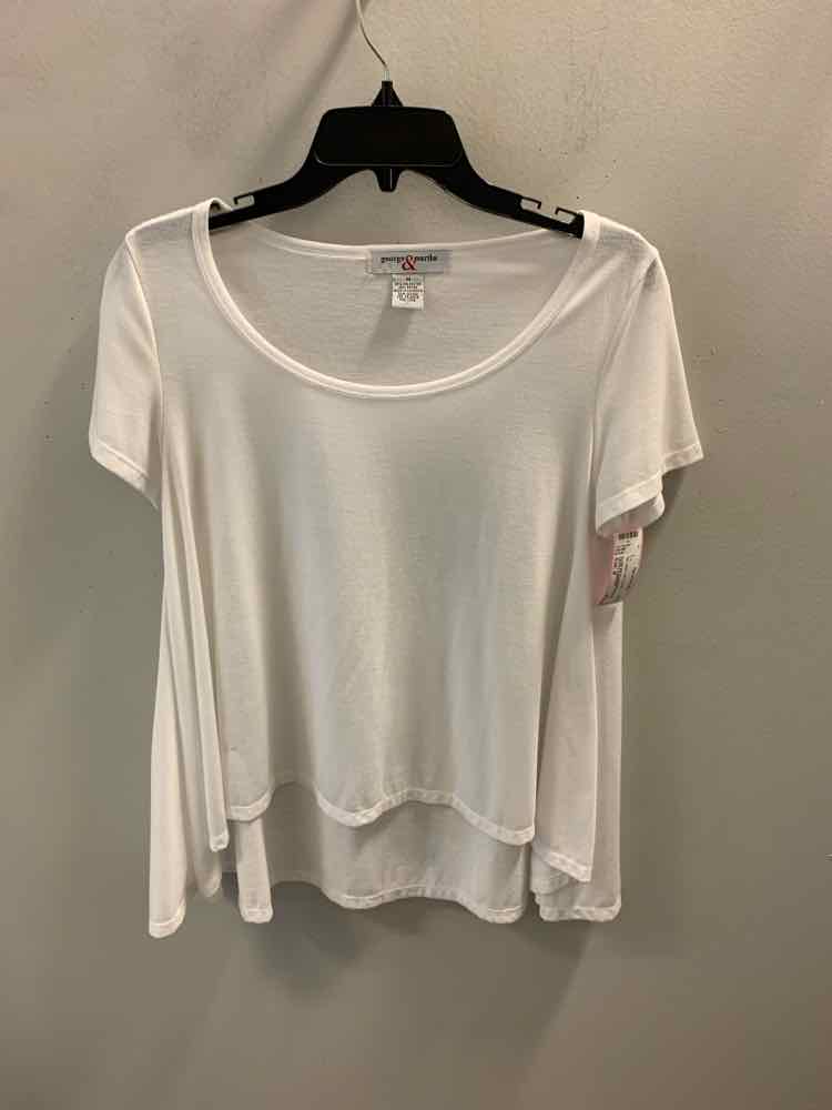 GEORGE & MARTHA Tops Size M White CAP SLEEVE TOP