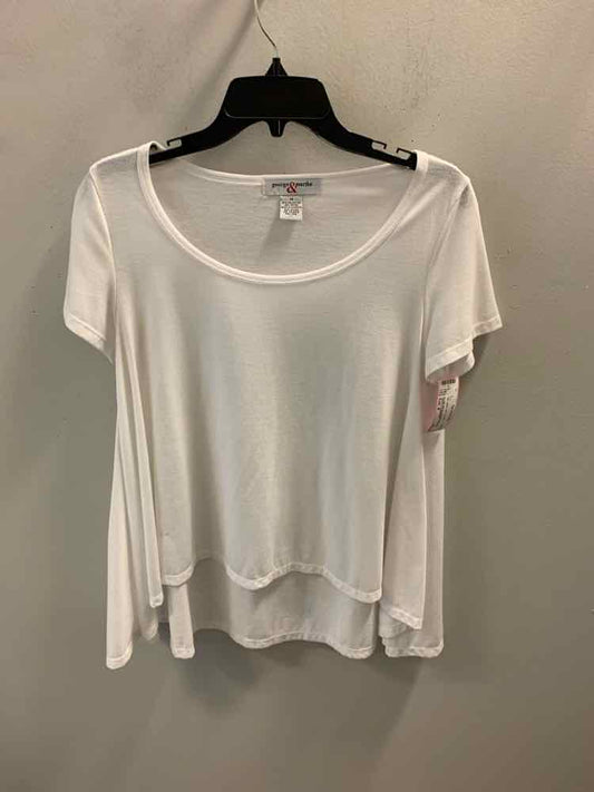 GEORGE & MARTHA Tops Size M White CAP SLEEVE TOP