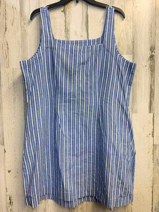 NWT A NEW DAY PLUS SIZES Size XXL BLU/WHT Stripe SLEEVELESS Dress