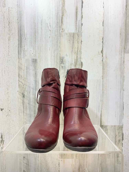 PRE-OWNED PIKOLINOS SHOES Shoe Size 10 Red LEATHER ANKLE BOOT Boots/PIKOLINOS RE