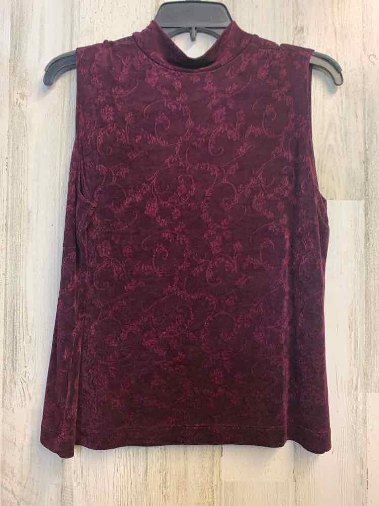 PRE-OWNED WEEKENDERS Tops Size L BURGANDY VINES TOP/BURGANDY COLORED SET OF 2 -
