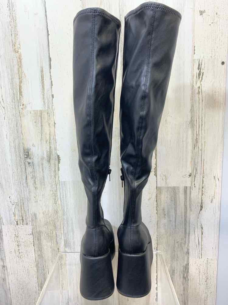 NWT WILD PAIR SHOES Shoe Size 6.5 Black Boots PLATFORM KNEE HIGH