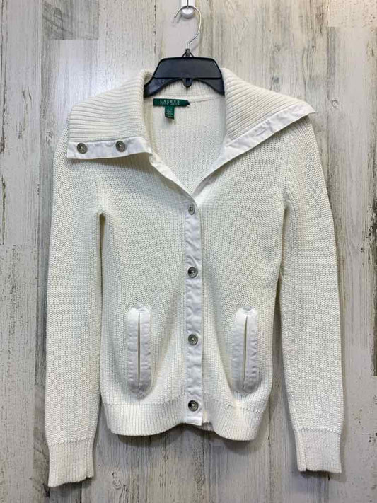 LAUREN RALPH LAUREN Tops Size XS White CARDIGAN Cardigan