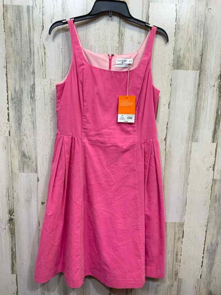 NWT ISAAC MIZRAHI Dresses Size M Pink Corduroy SLEEVELESS PLEATED SIDES Dress