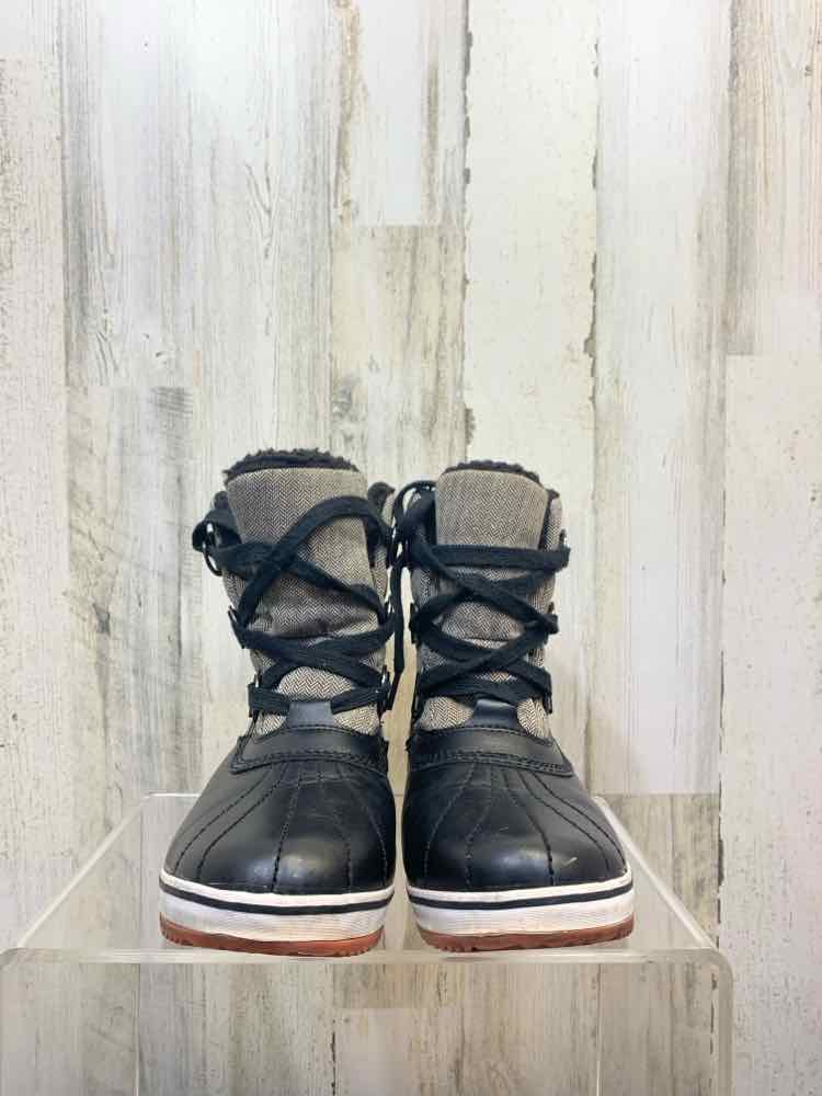 PRE-OWNED JBU SHOES Shoe Size 8 BLACK/GRAY Boots/WINTER BOOT. RUBBERIZED TOE & S