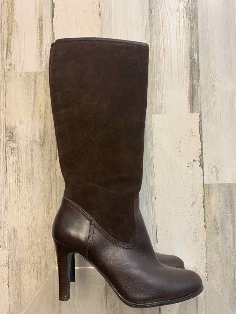 PRE-OWNED Ralph Lauren SHOES 8 Brown HEEL Shoes/KNEE HIGH BOOTS