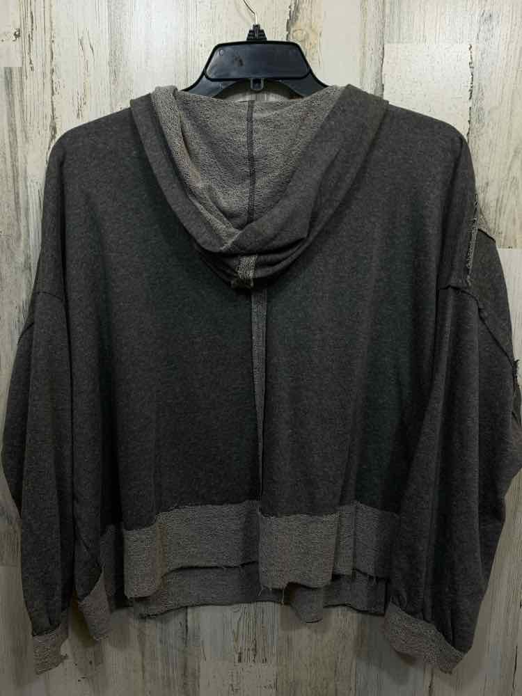 NWT ZENANA Size L/XL Tops GRAY MOTTLED LONG SLEEVES HOODED PULLOVER