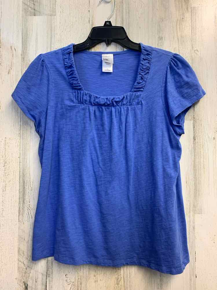JMS PLUS SIZES Size 1X CORNFLOWER BLUE SHORT SLEEVES TOP