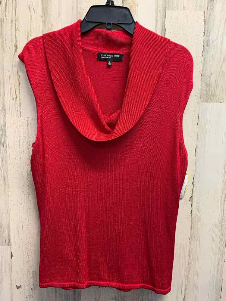 PRE-OWNED JONES NEW YORK Tops Size L FUCHSIA COWL NECK Blouse/FUCHSIA SLEEVELESS