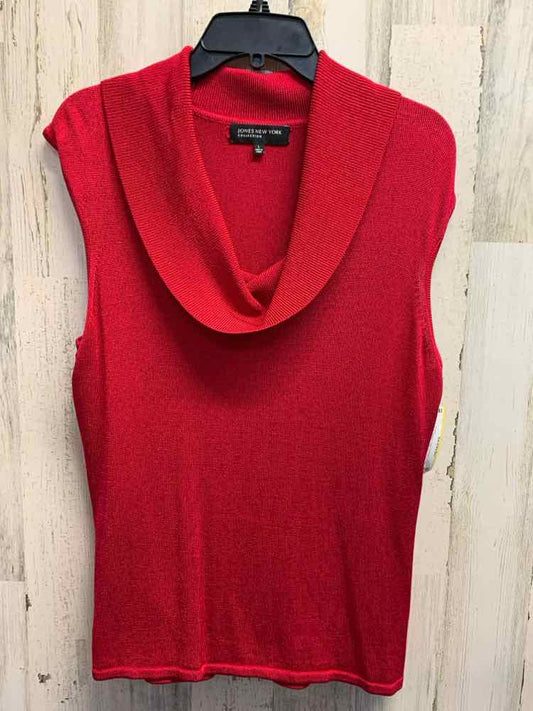 PRE-OWNED JONES NEW YORK Tops Size L FUCHSIA COWL NECK Blouse/FUCHSIA SLEEVELESS