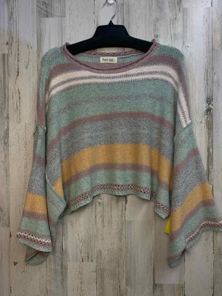 PEACH LOVE Tops Size M PASTELS Stripe KIMONO Sweater