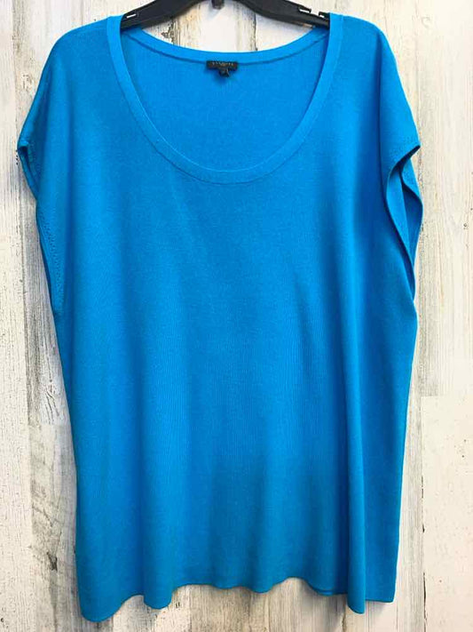 PRE-OWNED TALBOTS PLUS SIZES Size 2X LIGHT BLUE CAP SLEEVES TOP