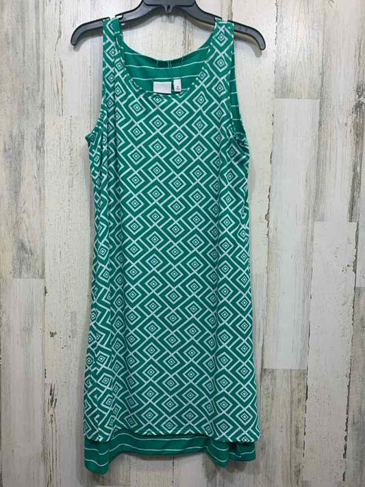 NWT KIM ROGERS Dresses and Skirts Size M GREEN/WHITE DIAMOND SUNDRESS Dress/GREE