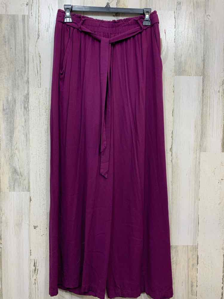 PRE-OWNED Size M LULA ROE BOTTOMS EGGPLANT Solid TIE WAIST Pants