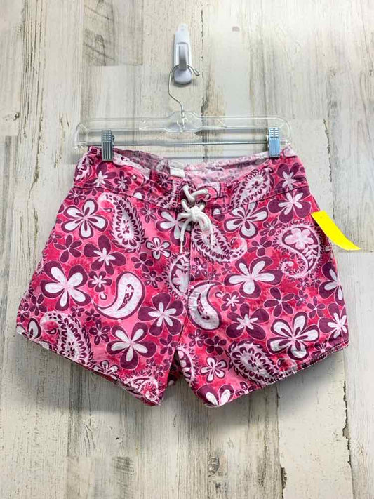 PRE-OWNED Size 6 BOTTOMS PNK/WHT/PURP TROPICAL Shorts/TIE STRING AT FRONT
