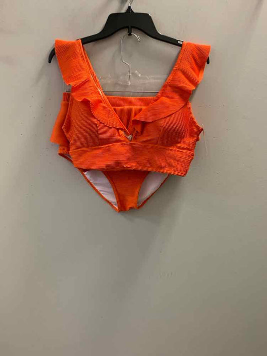 Swimwear Size M Orange CAP SLEEVE Swimsuit