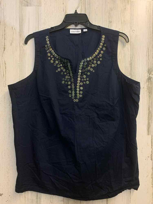 ST JOHNS BAY PLUS SIZES Size 3X Navy SLEEVELESS TOP