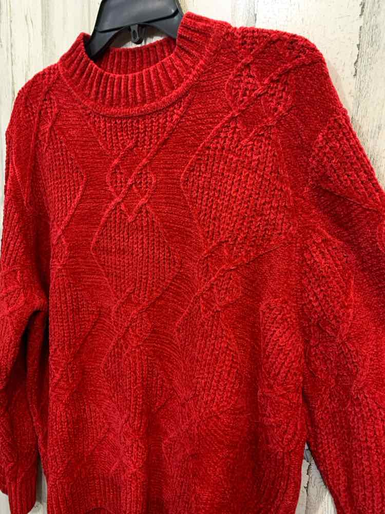 PRE-OWNED ALFRED DUNNER Size XL Tops Red MOCK NECK KNIT LONG SLEEVES SWEATER