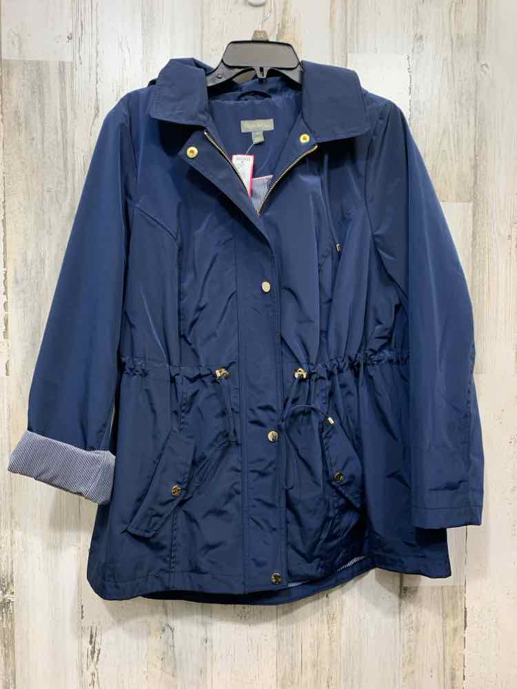 NWT STYLE & CO Size 1X JACKETS / COATS Navy LONG SLEEVE BUTTON UP & ZIP