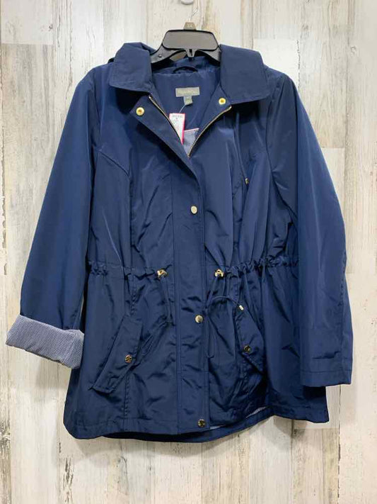 NWT STYLE & CO Size 1X JACKETS / COATS Navy LONG SLEEVE BUTTON UP & ZIP