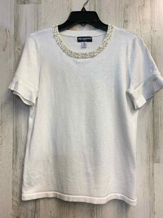 PRE-OWNED KARL LAGERFELD Tops Size S WHT SHORT SLEEVES TOP