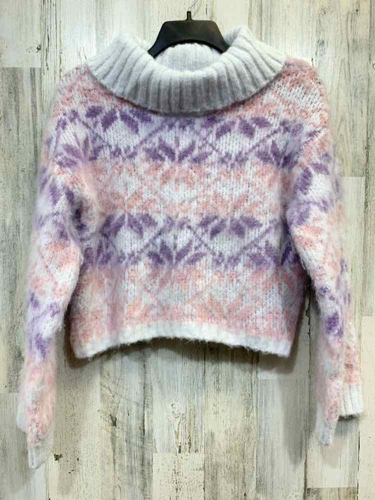 NWT WILD FABLE Tops Size L WHT/PNK/PRPL LONG SLEEVE Sweater