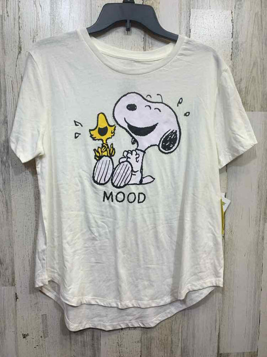 NWT WALMART Tops Size XL White POLYESTER/COTTON GRAPHIC PRINT T-shirt