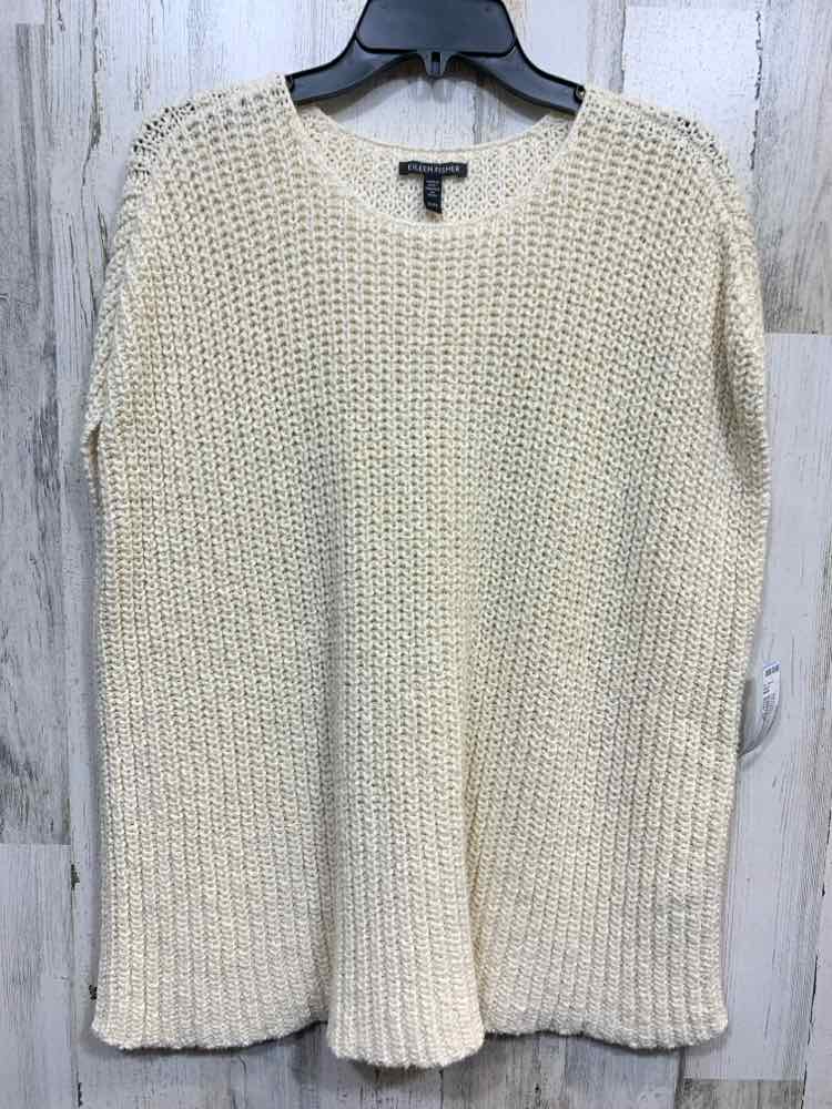 PRE-OWNED EILEEN FISHER Size XL Tops Cream Knit SLEEVELESS SWEATER