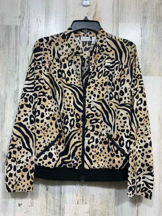 ZENERGY BY CHICO'S/LEOPARD PRINT ZIP JACKET