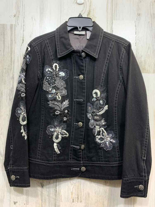 CHICO'S/EMBROIDERED/EMBELLISHED DENIM JACKET