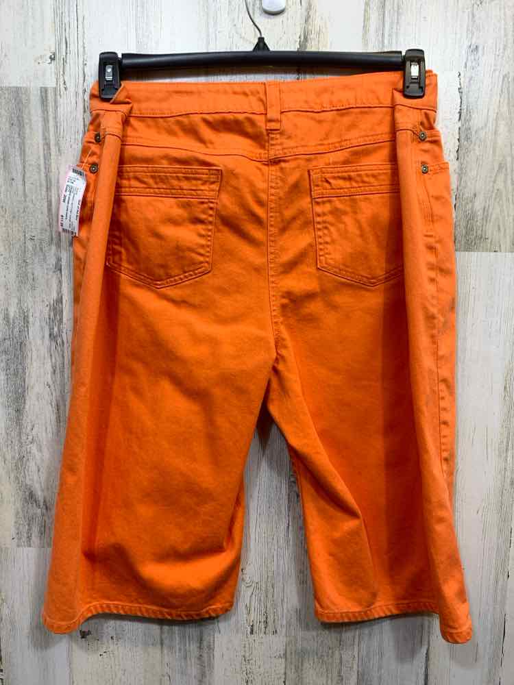 PRE-OWNED Size 20W CATO BOTTOMS Orange Solid CAPRI Shorts/ORANGE DENIM CAPRI PAN